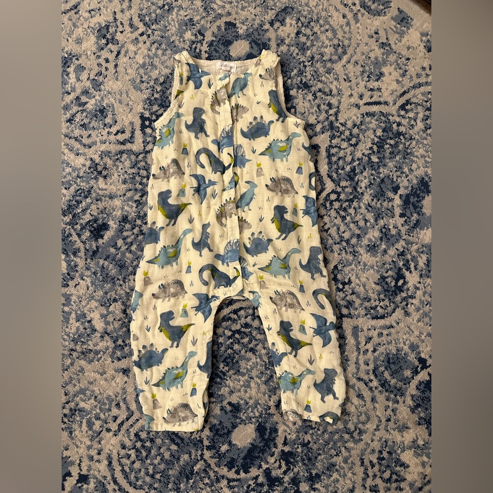 Angel Dear Cotton Sleeveless Romper - Crayon Dino 12-18 months